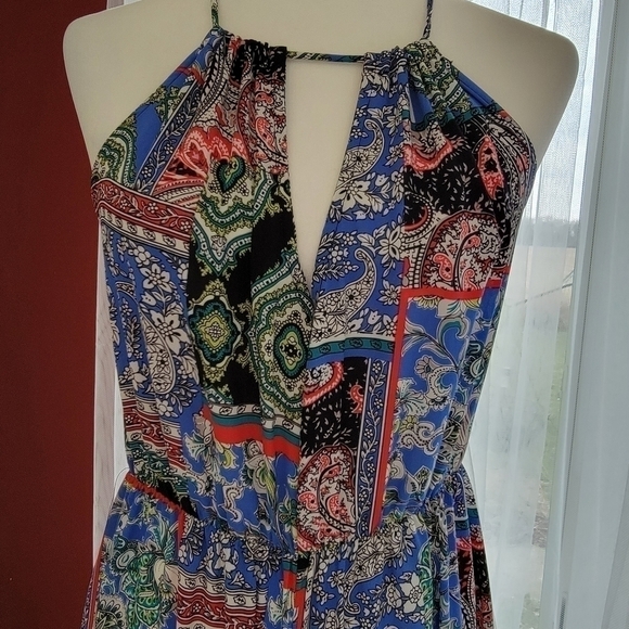 Paisley Multiprint Halter Jumpsuit Size Large EUC - Picture 10 of 10